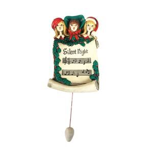 Vintage 60s Silent Night Wall Plaque Bensinc Pull String Musical